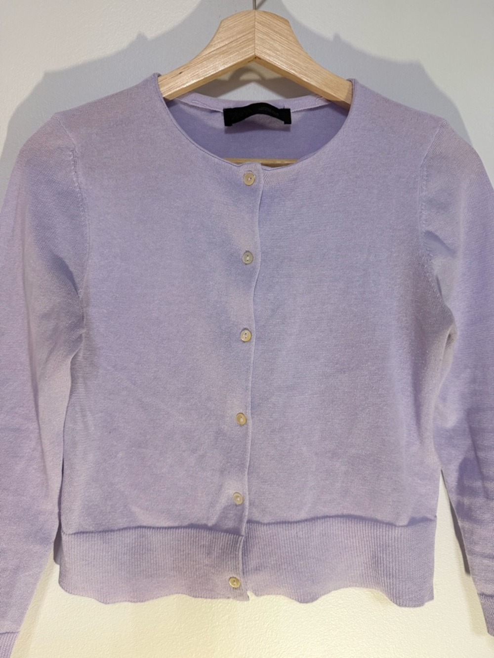Zara Lavender Button-Up Cardigan Sweater size S - Picture 6 of 8